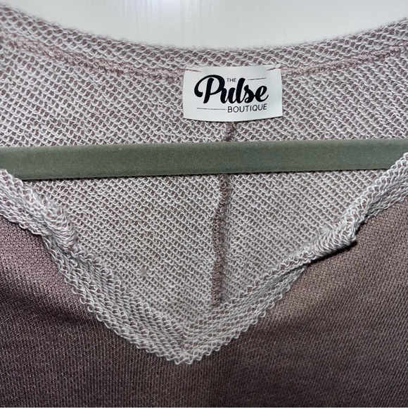 NWOT size large brown and cream Long Sleeve Top - Picture 4 of 4